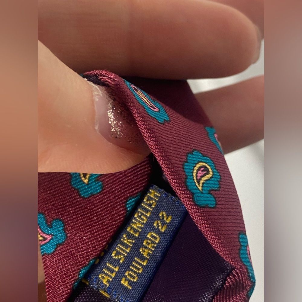Nottingham Silk Burgundy, Wine Paisley Tie - Picture 2 of 4